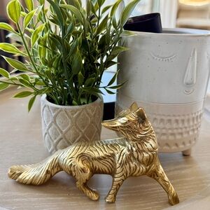 Vintage Style Brass Fox Figurine
